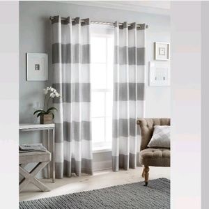 Threshold Accents - BOLD STRIPED GOURMET CURTAIN -WHITE/GRAY Threshold Accents - BOLD STRIPED GOURMET CURTAIN -WHITE/GRAY